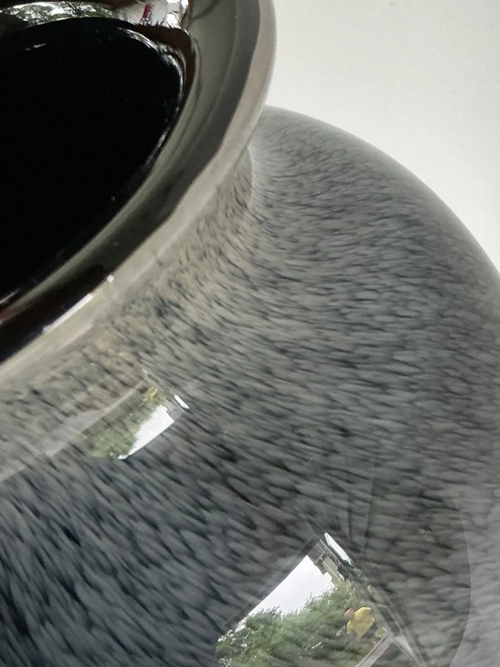 New Stunning Hand-Blown Art Glass Vase Charcoal Amber Black Tortoiseshell Shell